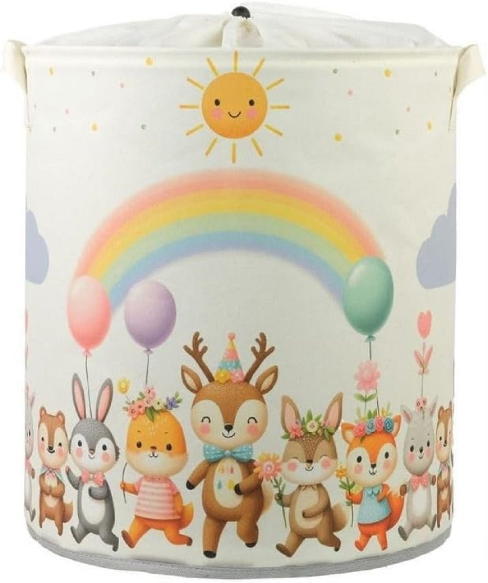 Faltbarer Wäschekorb – 37x40 cm Motiv: Regenbogen