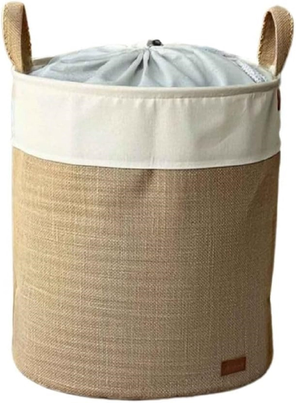 Faltbarer Wäschekorb – 37x40 cm Motiv: Jute Weiß