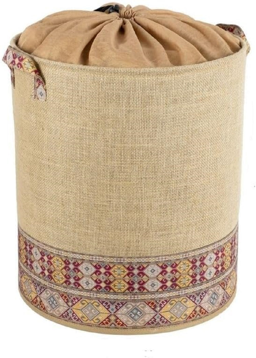 Faltbarer Wäschekorb – 37x40 cm Motiv: Jute Gestickt