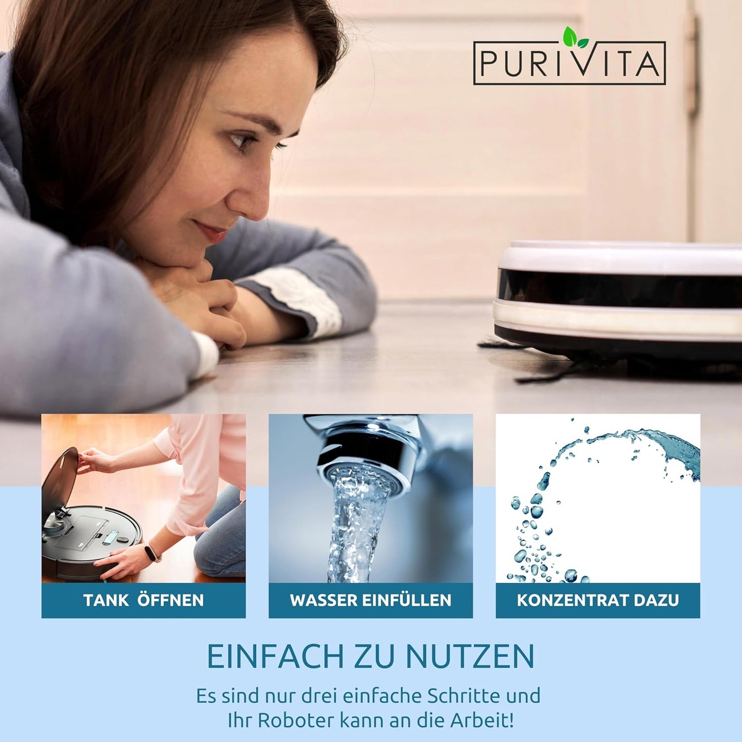 Purivita - Bodenreiniger Wischroboter - 1000ml