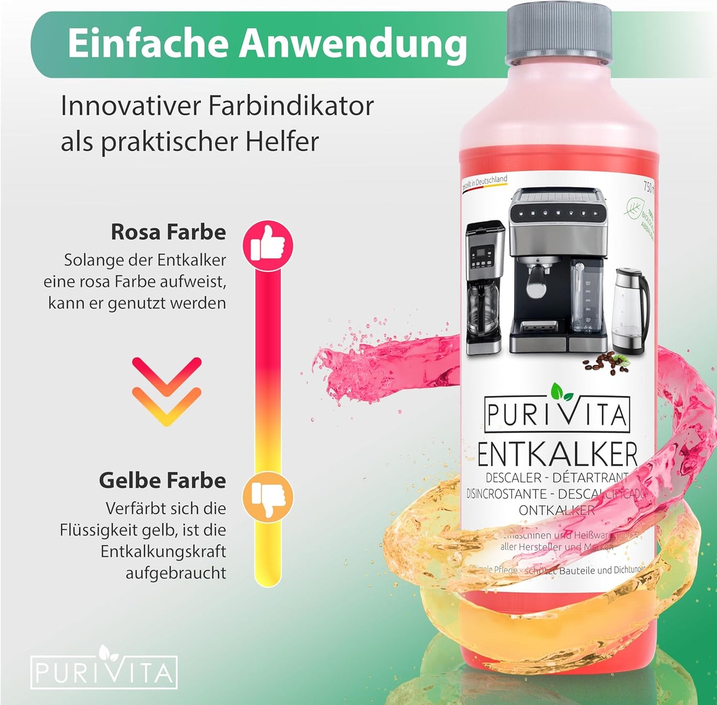 Purivita Universal Entkalker 750ml Flasche Flüssigentkalker