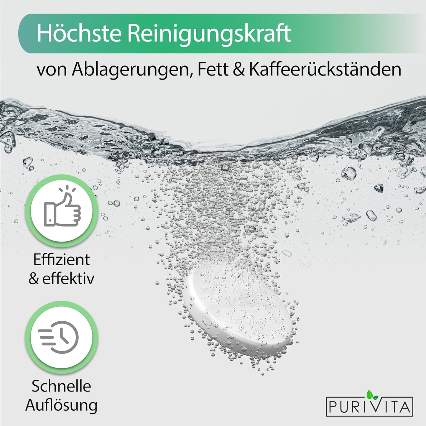 Purivita 2-Phasen REINIGUNGSTABLETTEN Kaffeevollautomaten 100 Tabs