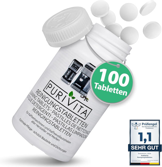 Purivita 2-Phasen REINIGUNGSTABLETTEN Kaffeevollautomaten 100 Tabs