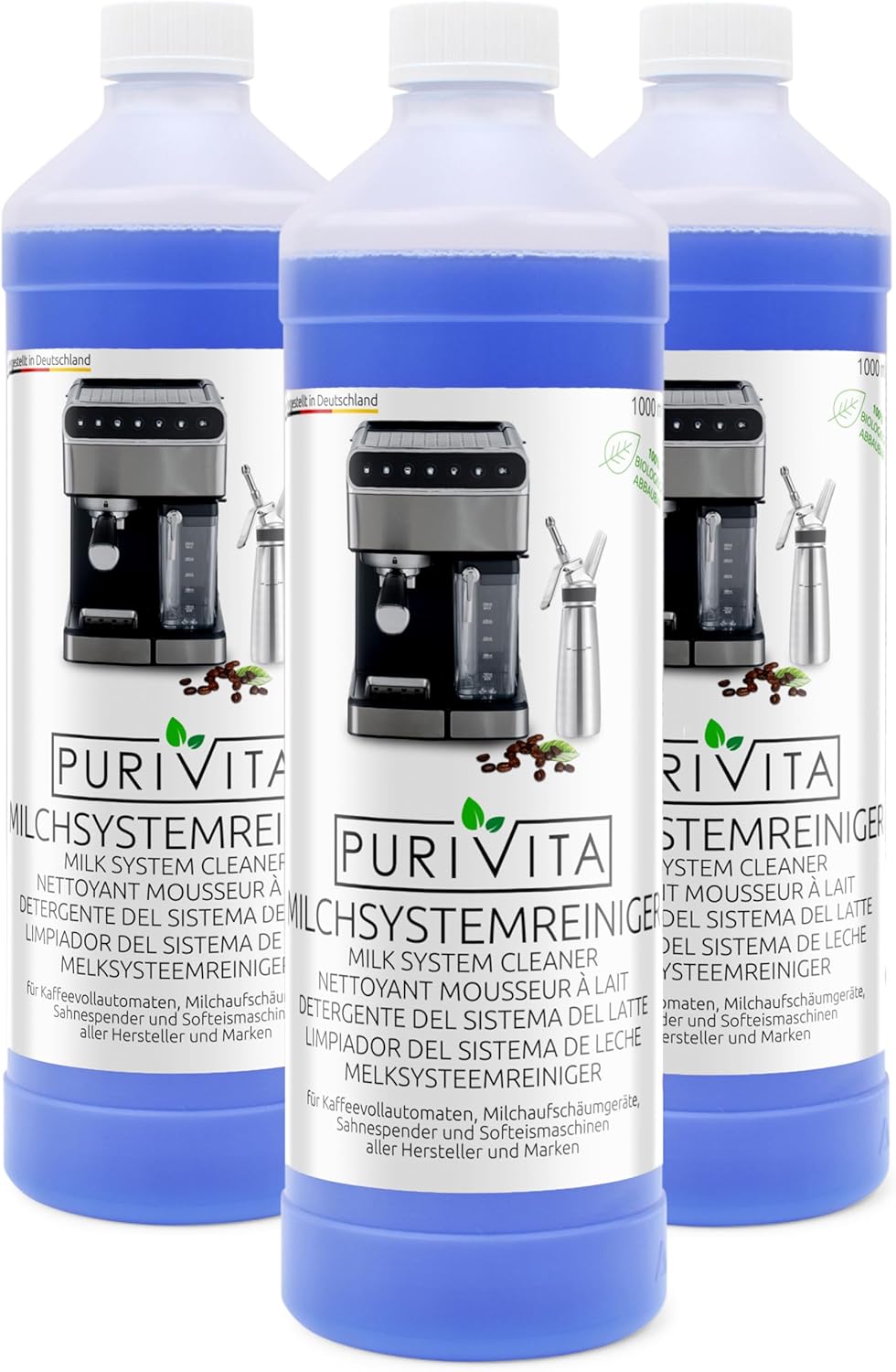 Purivita - Milchsystemreiniger Kaffeevollautomat - 1000ml Konzentrat 	12,50 €  / 1 Liter