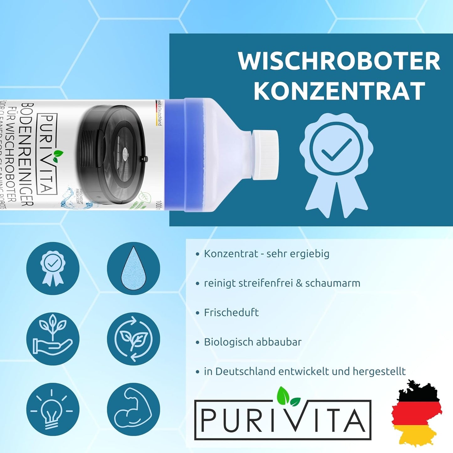 Purivita - Bodenreiniger Wischroboter - 1000ml