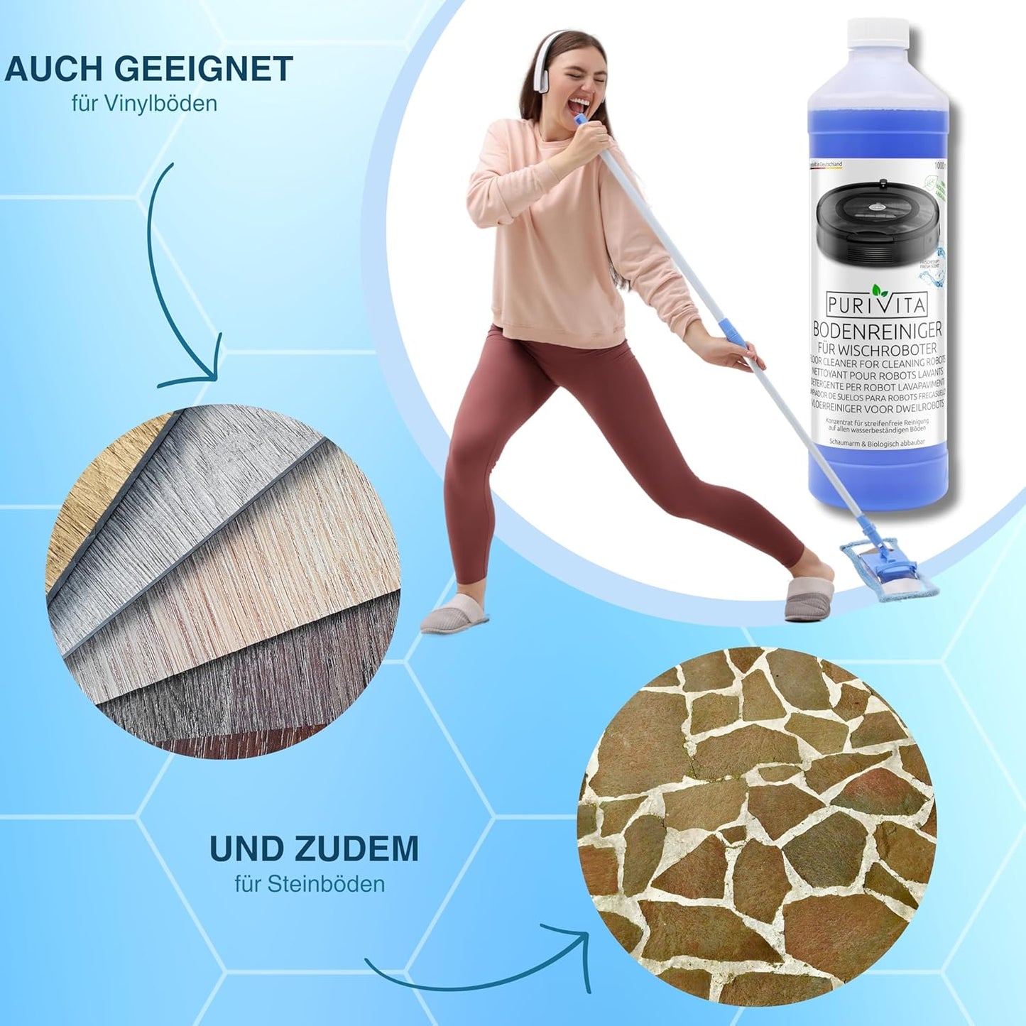 Purivita - Bodenreiniger Wischroboter - 1000ml