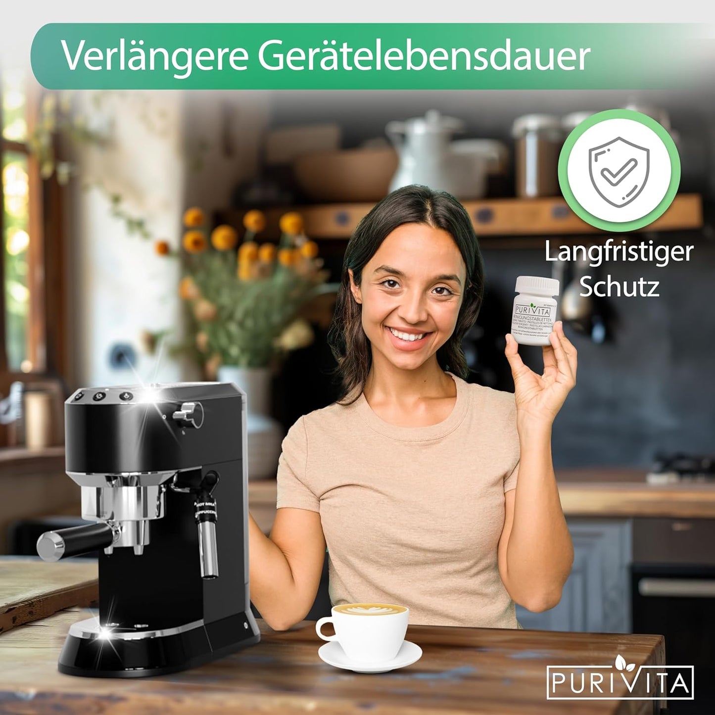 Purivita 2-Phasen REINIGUNGSTABLETTEN Kaffeevollautomaten 100 Tabs