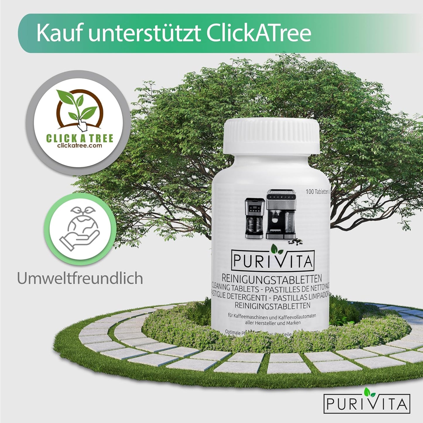 Purivita 2-Phasen REINIGUNGSTABLETTEN Kaffeevollautomaten 150 Tabs