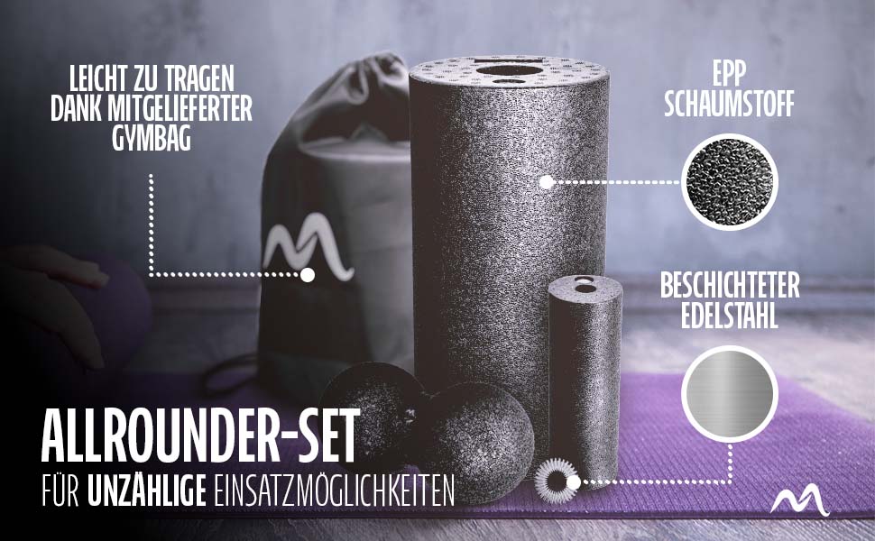 Faszienrolle Faszienrollen 6 Teiliges Set