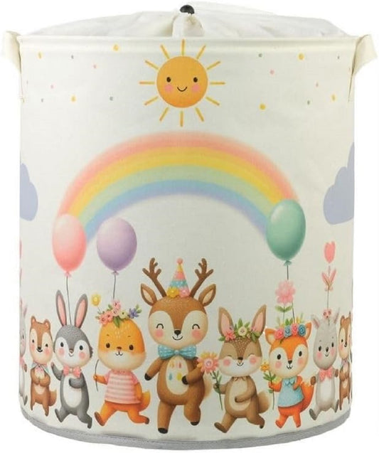 Faltbarer Wäschekorb – 37x40 cm Motiv: Regenbogen