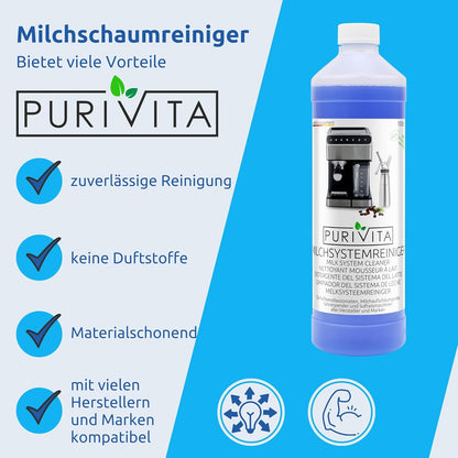 Purivita - Milchsystemreiniger Kaffeevollautomat - 1000ml Konzentrat 	12,50 €  / 1 Liter