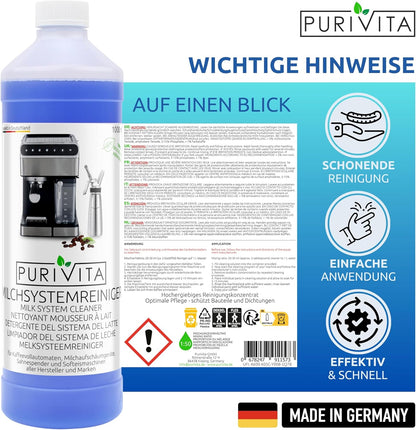 Purivita - Milchsystemreiniger Kaffeevollautomat - 1000ml Konzentrat 	12,50 €  / 1 Liter
