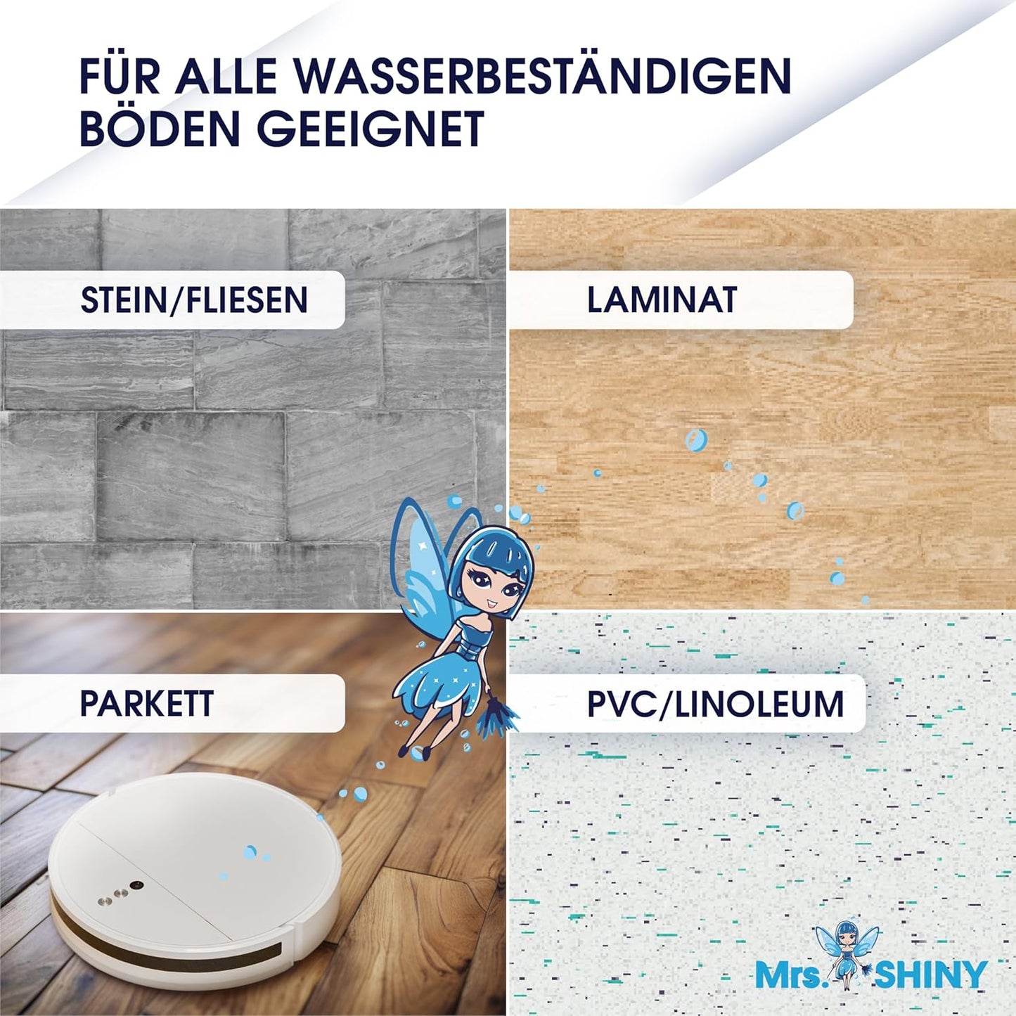 Mrs. Shiny-Bodenreiniger für Wischroboter 750ml Konzentrat Duft : Frische
