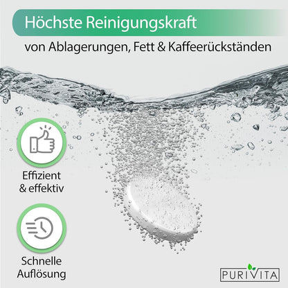 Purivita 2-Phasen REINIGUNGSTABLETTEN Kaffeevollautomaten 150 Tabs