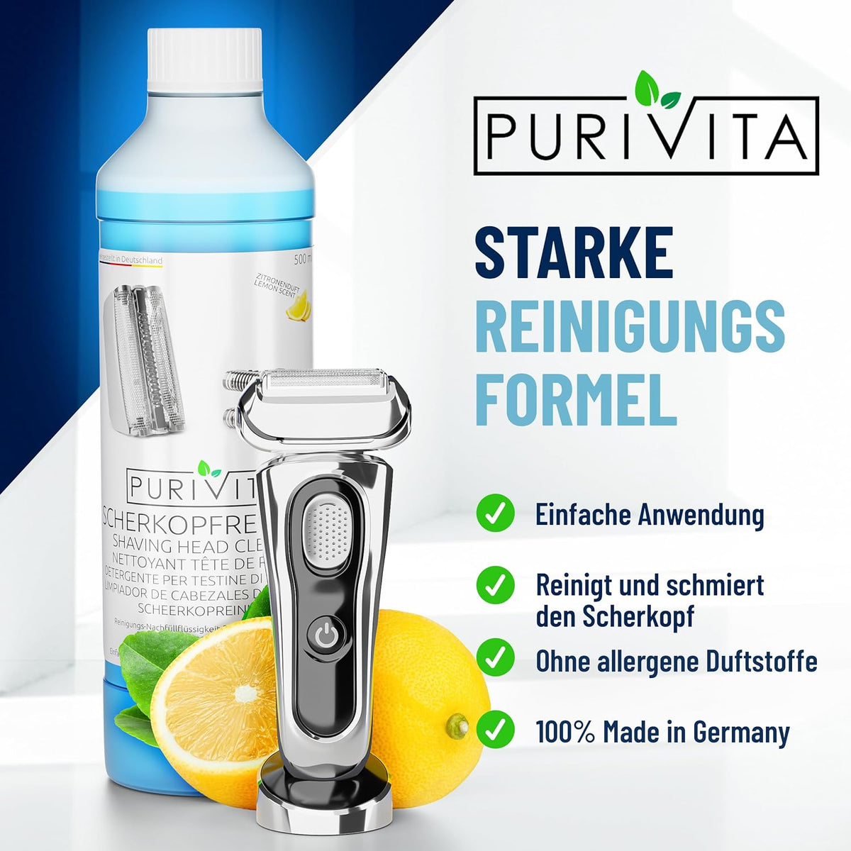 PURIVITA® Scherkopfreiniger Nachfüllflüssigkeit 500ml